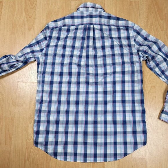 J. Mclaughlin Shirt‎ Men's Size Medium Stretch Dress Plaid Long Sleeve Button - Picture 7 of 7